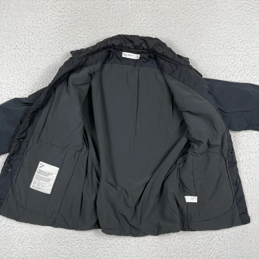 Hill City Thermal Light Shirt Jacket Mens Small Black Snap Huckberry Insulated